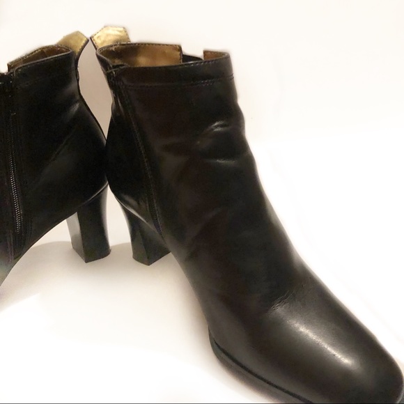Life Studio Black Leather Heeled Ankle Boots - Picture 2 of 5